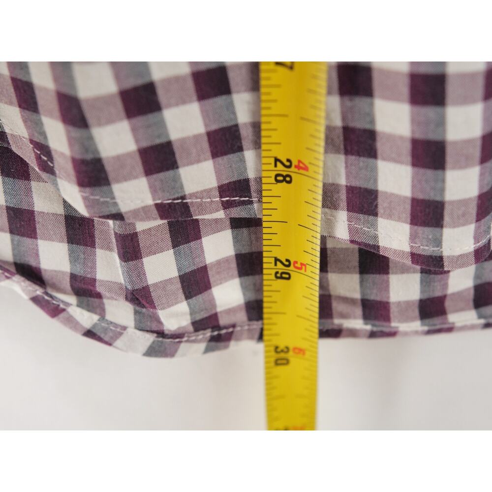Theory Shirt Mens Size Large Red Plaid Button Up Long Sleeve Casual Modern - Picture 7 of 8